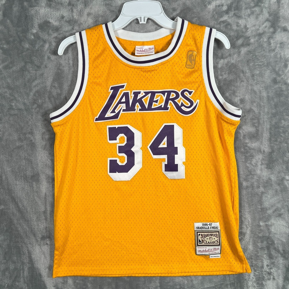 Mitchell & Ness Shaquille O'Neal 34 Los Angeles Lakers Jersey Boys Youth Large